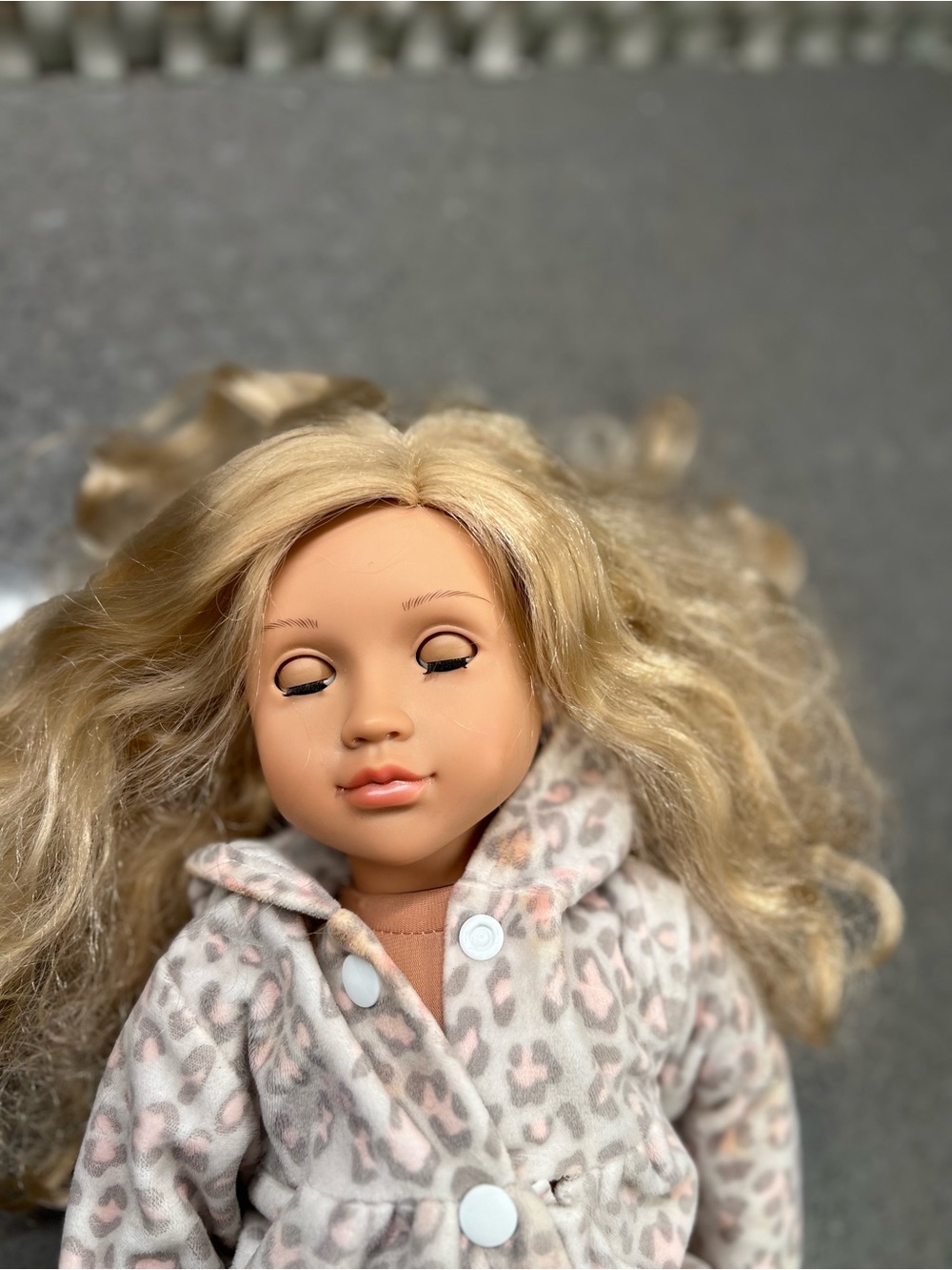 Blonde-Haired Doll with Pink Leopard Hooded Coat - Kids Toys - Picture 8 of 8